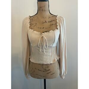 Urban Romantics Boho Cream Colored Top Size Medium